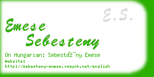 emese sebesteny business card